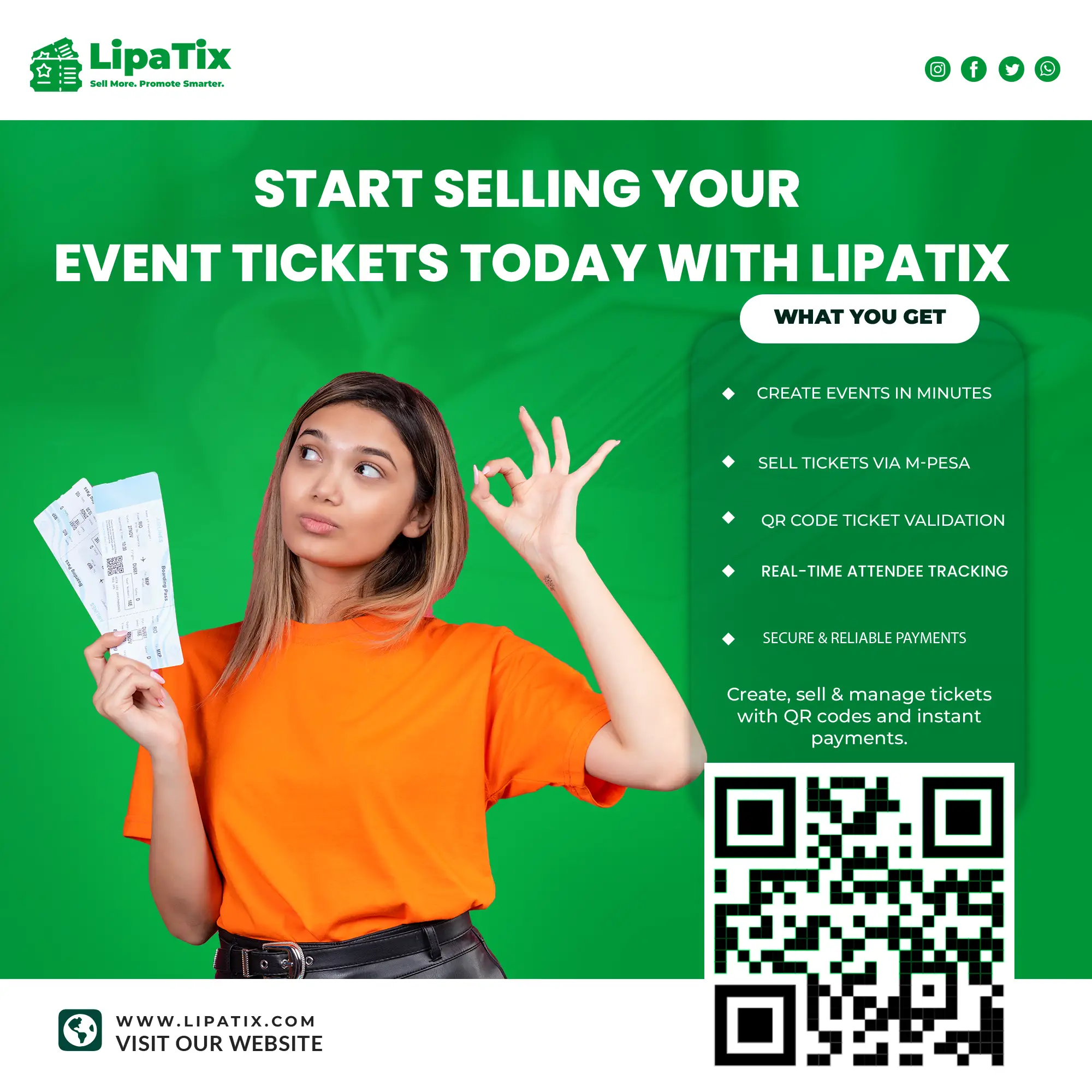 How to sell event tickets online in Kenya - LipaTix digital poster