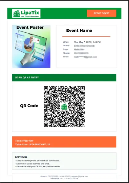 LipaTix digital event ticket sample in Kenya